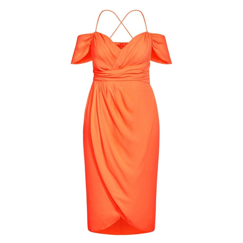 City Chic Orange Midi Dress - Picture 6 of 8
